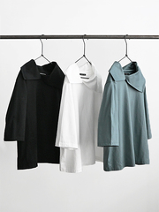 【50%OFF】mizuiro ind (ミズイロインド)　アシンメトリーカラープルオーバー