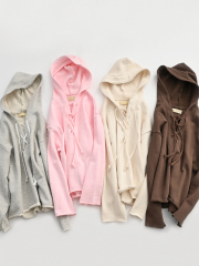 【40%OFF】Ohh! (オー)　レースアップ・フーディースウェット