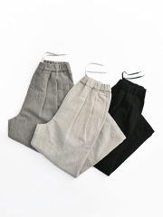 TRAVAIL MANUEL (トラバイユマニュアル)　ウールリネンミルド・２タックトラウザーズ