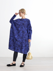 mizuiro ind (ミズイロインド)　プリントコクーンワイドワンピース