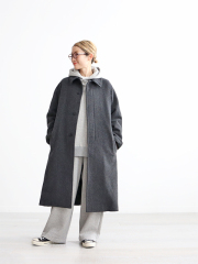 ONE FIFTH (ワンフィフス)　ウールメルトン・ステンカラーコート