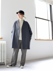 TRAVAIL MANUEL (トラバイユマニュアル)　ウールビーバー・ネイプカラーハーフコート