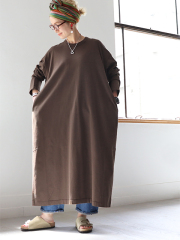 prit(プリット)　コットン天竺・長袖ワンピース