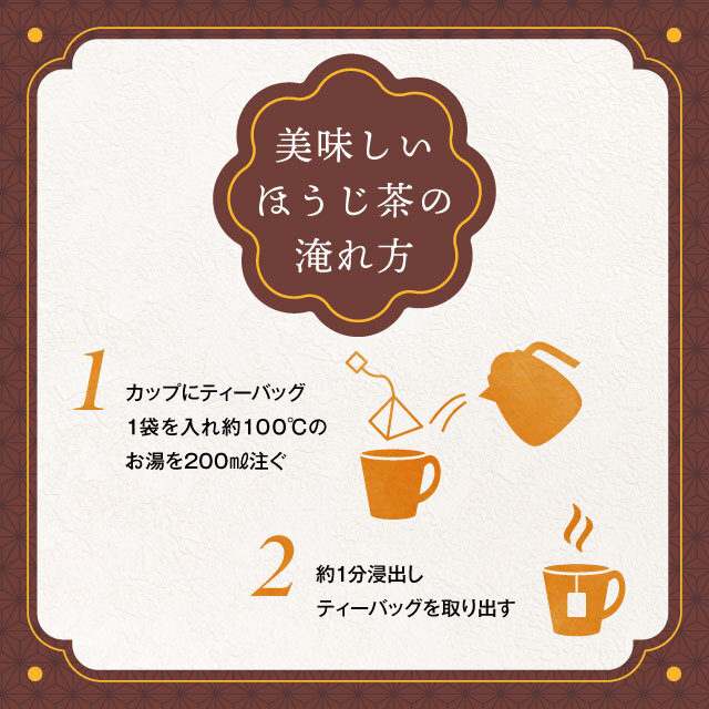 玉露茎ほうじ茶ティーバッグ（2.5g×10袋入）飲み方