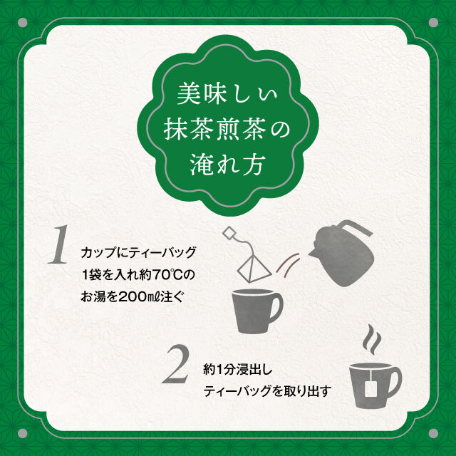 抹茶煎茶ティーバッグ（2.5g×10袋入）飲み方