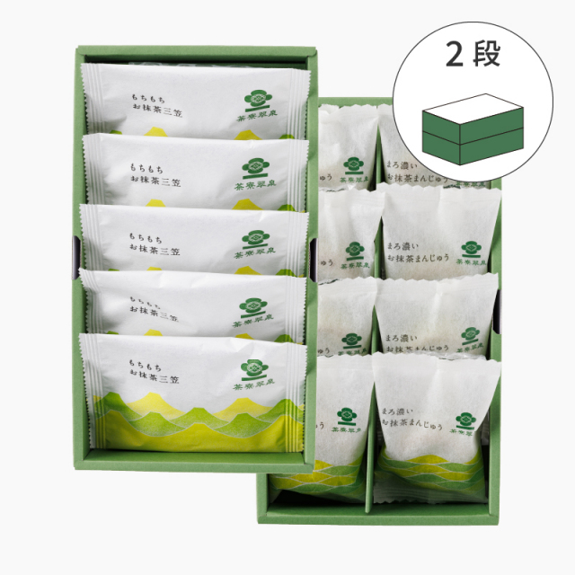 もちもちお抹茶三笠 5個／まろ濃いお抹茶まんじゅう 8個