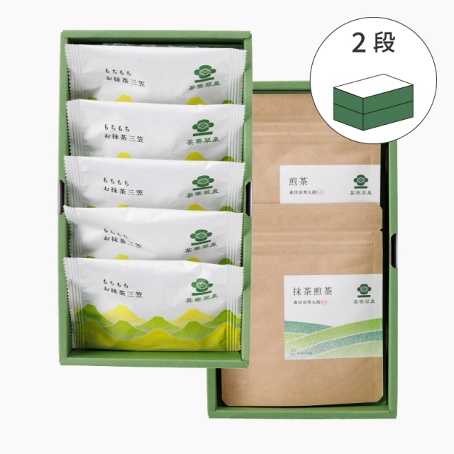 もちもちお抹茶三笠 5個／お茶ティーバッグ（4袋入） 2個