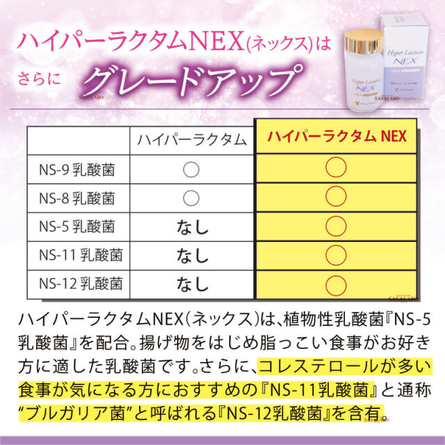 ハイパーラクタムネックス NEX 200mg×60カプセル 腸活菌活用のNS乳酸菌