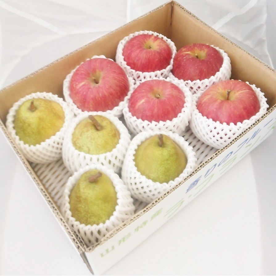 【9】山形のラフランスと無袋ふじりんご　3キロ　約9玉入