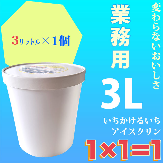 土佐高知のアイスクリン「1×1＝1（いちかけるいち）」選べる業務用・3リットル【お得サイズ・各種イベントに最適な3L】