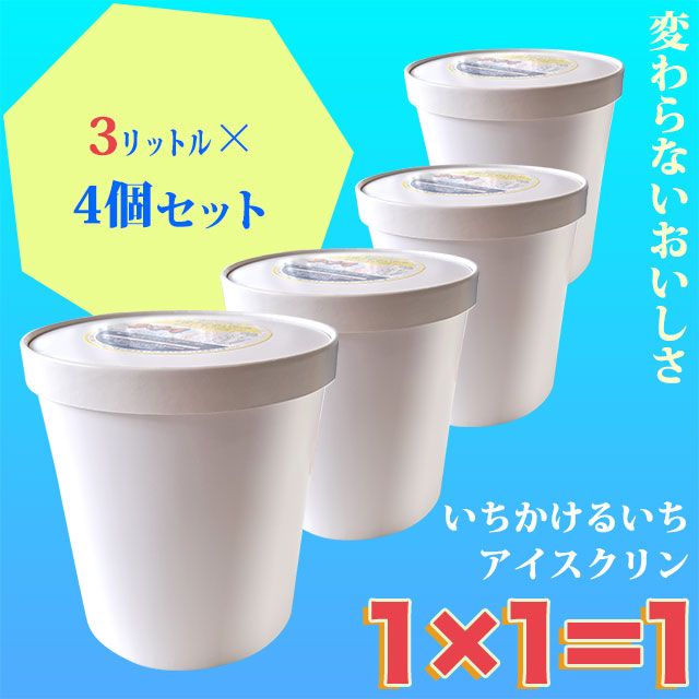 高知のアイスクリン「1×1＝1（いちかけるいち）」選べる業務用・3リットル×4個セット（3L×4）