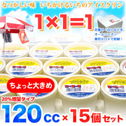 【増量タイプ】高知のアイスクリン・1×1＝1（いちかけるいち）・ちょっと大きめ120cc×15個セット