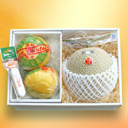 高知・夜須のエメラルドメロンと温室土佐文旦のセット