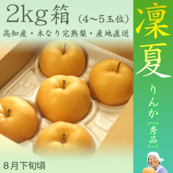 【木なり完熟・もぎたてクール便】凜夏(りんか)梨（なし）・秀品・2kg・4～5玉前後入・厳選農家の産地直送