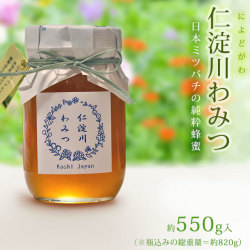 日本ミツバチの蜂蜜・「仁淀川わみつ（和蜜）」・約550g入り・【100％天然・国産・非加熱・無加工・高知県産の純粋はちみつ】