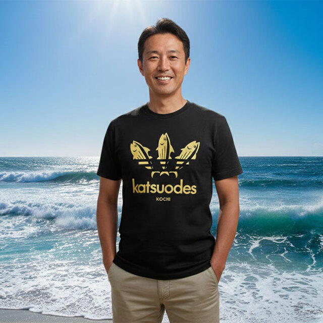 鰹Tシャツ - katsuodes(かつおです)・金（ゴールド）