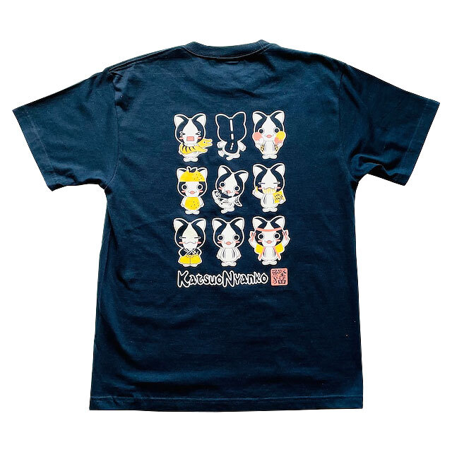 カツオにゃんこ・Tシャツ（ネイビー）・高知ご当地キャラ