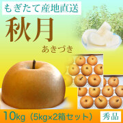 秋月梨（あきづきなし）秀品5kg&times;2箱セット【産地直送】