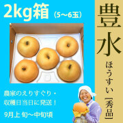 豊水（ほうすい）梨（なし）・秀品・2kg・5～6玉・厳選農家のもぎたて・産地直送
