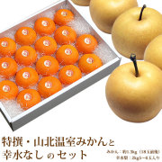 特撰・山北温室みかんと幸水（こうすい）梨・フルーツセット【お中元・暑中お見舞い・お供え・夏ギフト】【送料無料（関東～九州）】