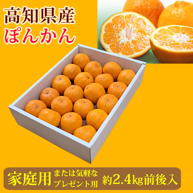 ぽんかん（味よし厳選品）家庭用兼ご贈答（気軽なプレゼント用）・約2.4kg前後入り【送料無料（関東～九州）】