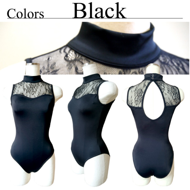 ブラッククリスタル　レース　大人　ジュニア　バレエ　レオタード　日本製レオタード　バレエ用品　バレエ専門　バレエ　サヨリ