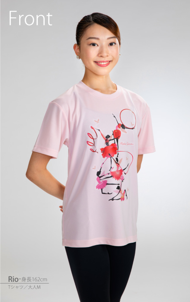 新体操 プリントtシャツ 子供 大人 新体操tシャツ Tシャツ ピンク ブルー