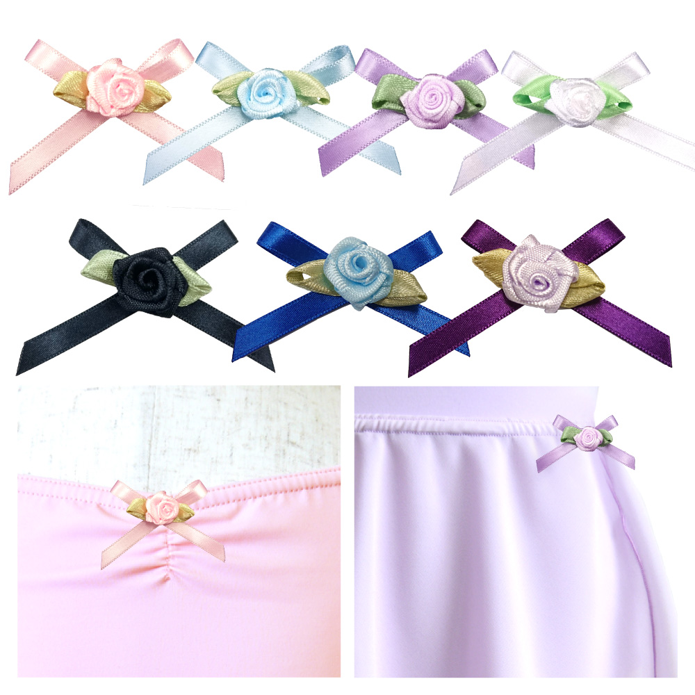 サテンリボン(ラインストーン付き)　縫い付けサーピス　オプション