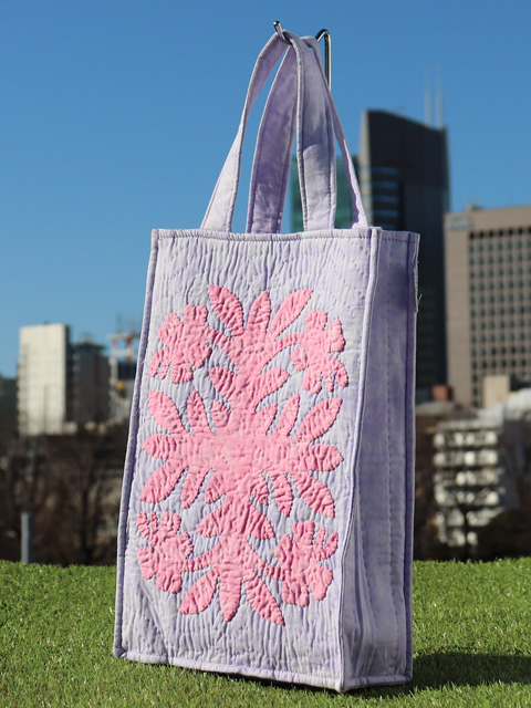 ハワイアンキルトA4バッグ　ハイビスカス