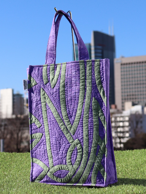 A4 bag ティキA モスグリーン　オン　パープル