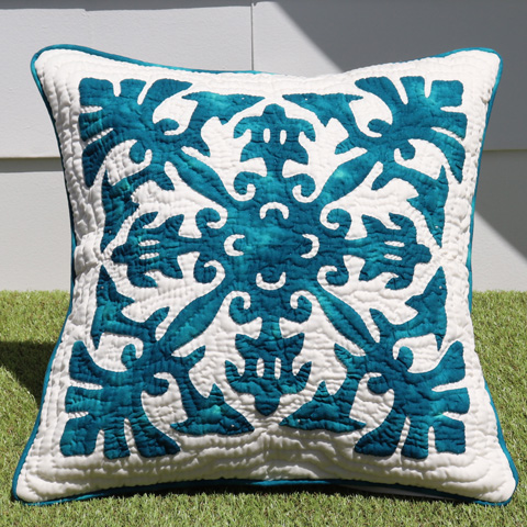 ハワイアンキルトクッションカバー　ドルフィンタートル