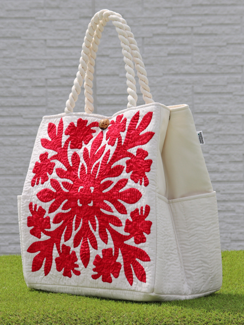 ハイビスカスのハワイアンキルトバッグ