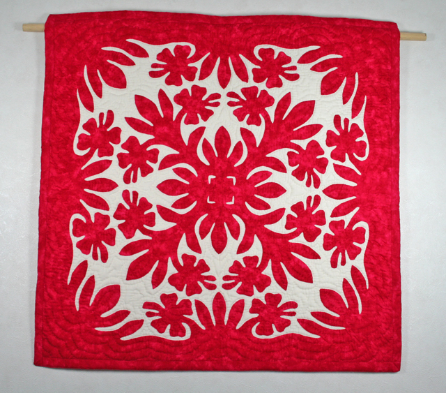 キット 60cm角タペストリー ハイビスカス レッド&オフホワイト (HQWK01)