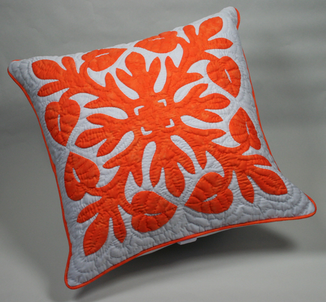 ハワイアンキルトクッションカバー40cm アンスリウム フレッシュ