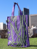 A4 bag ティキA モスグリーン　オン　パープル