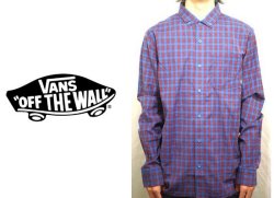 VANS バンズ CHECK SHIRTS 長袖 チェックシャツ パープル