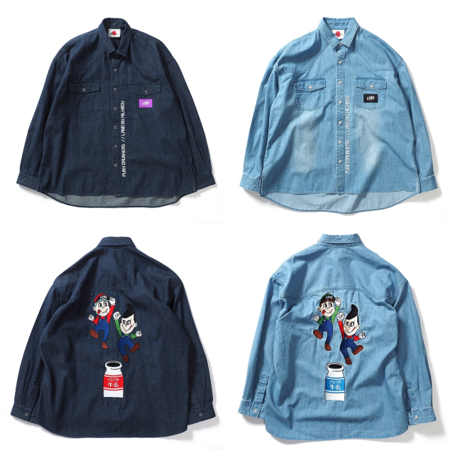 パンクドランカーズ LAND ミルクボーイ コラボ ブラザーズデニムシャツ XL PUNK DRUNKERS [PDSxLAND by MILKBOY]ブラザーズデニムシャツ