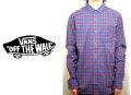 セール50%オフ　VANS バンズ CHECK SHIRTS 長袖 チェックシャツ パープル