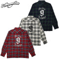 セール50%オフ　NINE MICROPHONES ナイン CHECK SHIRT L/S 9MC Crew 長袖シャツ