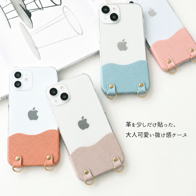 福袋 全機種対応 スマホケース 【 ちょいまる シュリンクレザー ストラップ リング付クリアポーチセット 】