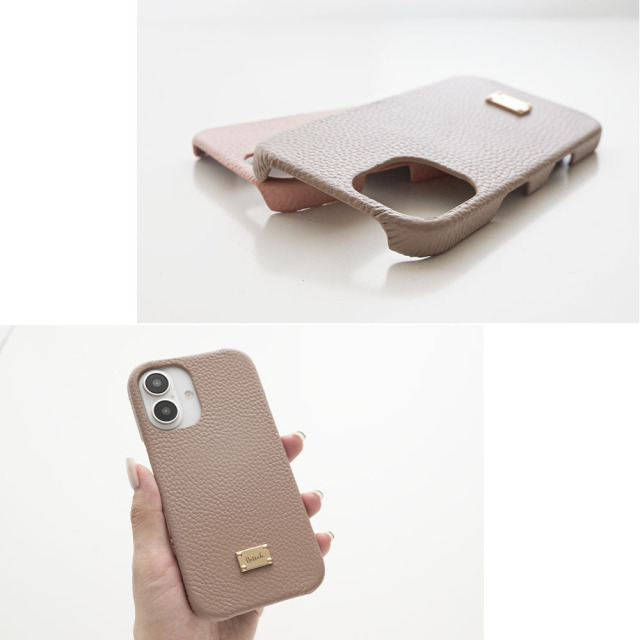 全機種対応 スマホケース ネームプレート付 【 本革 まるっと Nuance パステル 名入れ 】