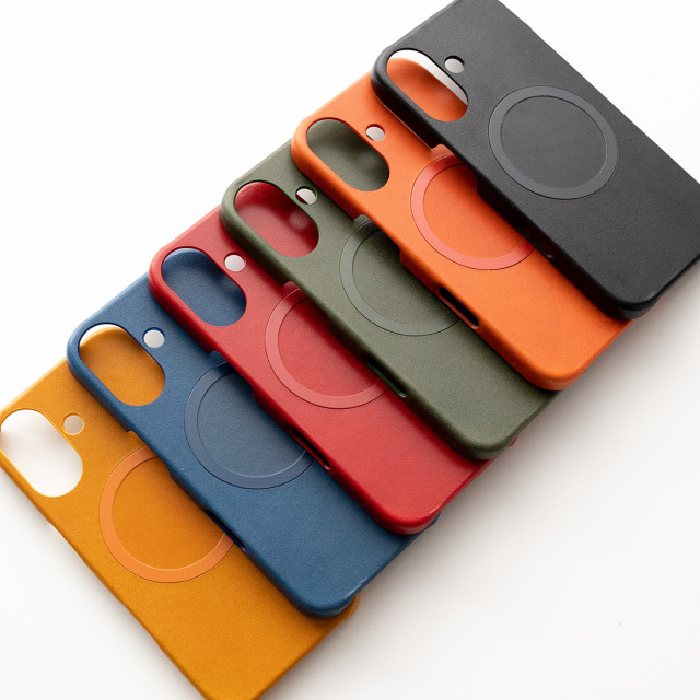 MagSafe対応 iPhone限定 スマホケース 【 まるっと メタルリング 栃木レザー Sジーンズ 】