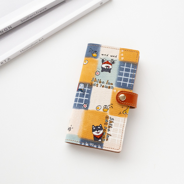 全機種対応 スマホケース 手帳型【 市松 ひょっこり 柴犬 】