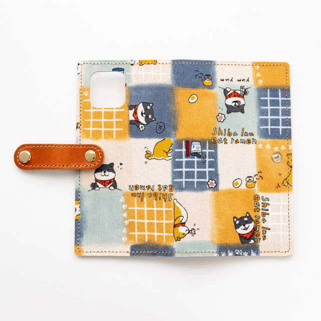 全機種対応 スマホケース 手帳型【 市松 ひょっこり 柴犬 】