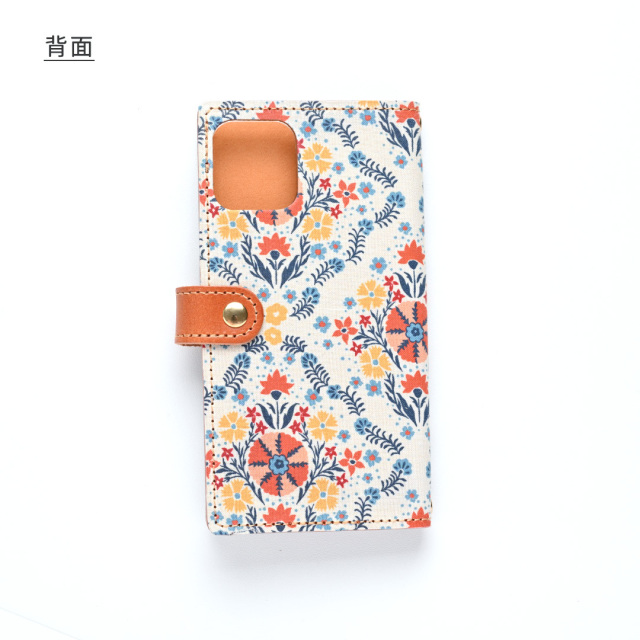全機種対応ジャスミン柄手帳型スマホケース