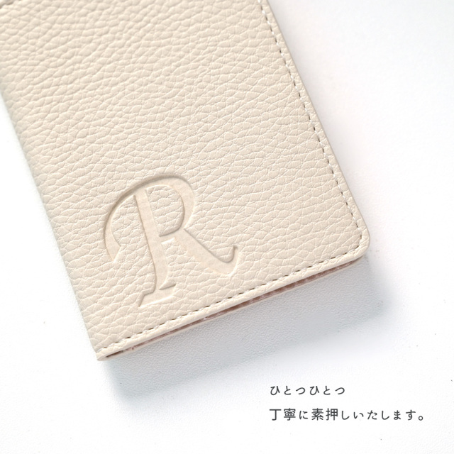 多機種対応 カラーリアケース 【 付け替え 二つ折り カードケース ミラー付き イニシャル 】