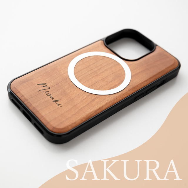 iPhone限定 MagSafe対応 リアケース 【 ウッド 】