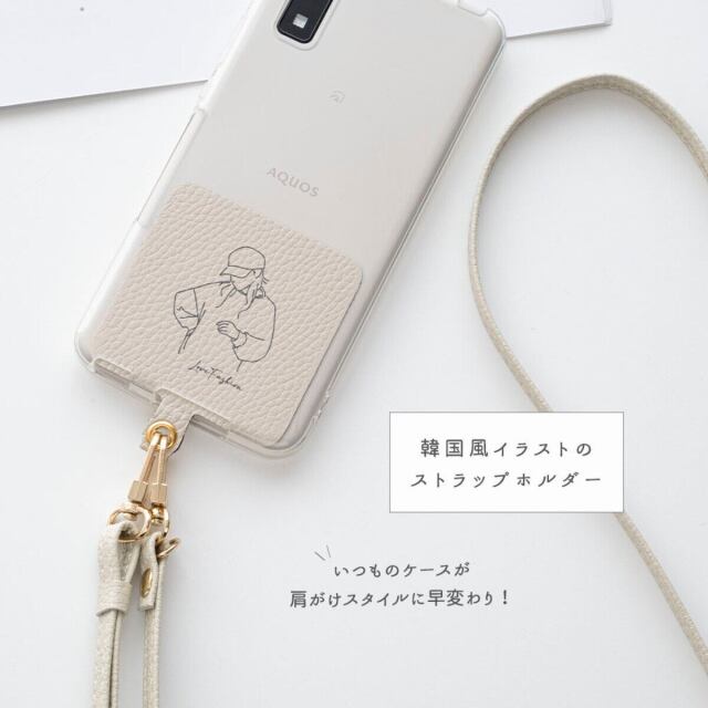 ストラップホルダー 【 Simple デザイン - fashion ‐ 】 スマホショルダー