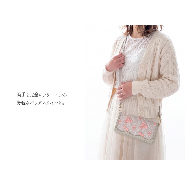 じゃばら式 ロングウォレット 【 ウエーブフレーム ぷっくりミモザ 】