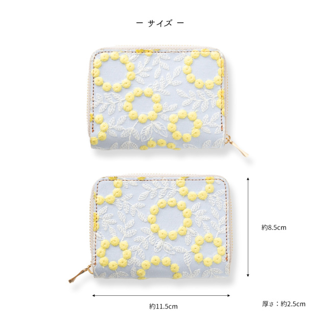 お札が折れない コンパクトウォレット 【 ぷっくりフラワーサークル 】